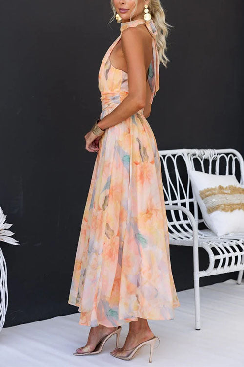 Luna | Vestido Largo con Estampado Floral